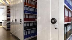 سیستم قفسه بندی متحرک اداری مکانیکی Mechanical office mobile shelving system