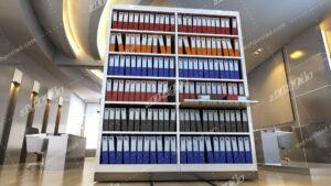 سیستم قفسه بندی متحرک اداری مکانیکی Mechanical office mobile shelving system