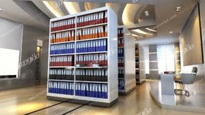 سیستم قفسه بندی متحرک اداری مکانیکی Mechanical office mobile shelving system