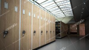 سیستم قفسه بندی متحرک اداری مکانیکی ام دی اف Office mobile shelving system mechanical mdf