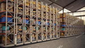 سیستم قفسه بندی متحرک انبار سنگین Warehouse mobile shelving system heavy
