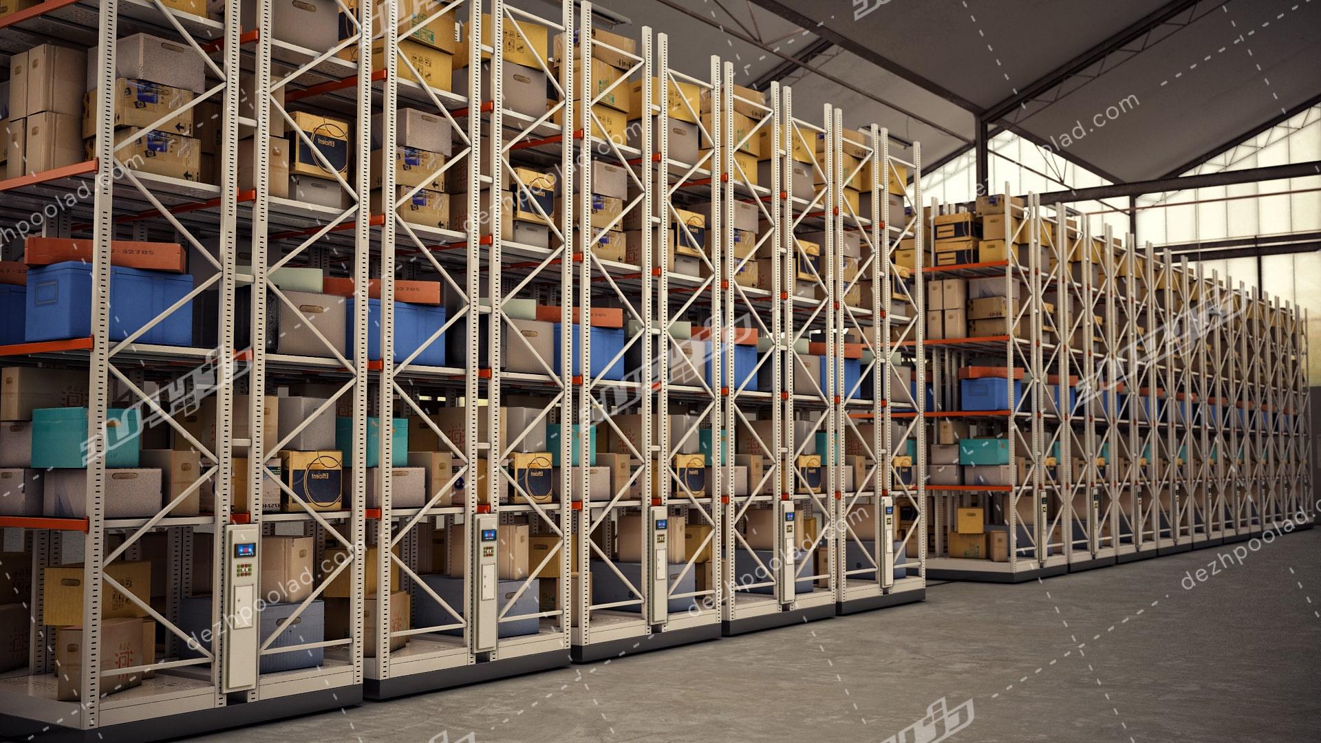 سیستم قفسه بندی متحرک انبار سنگین Warehouse mobile shelving system heavy